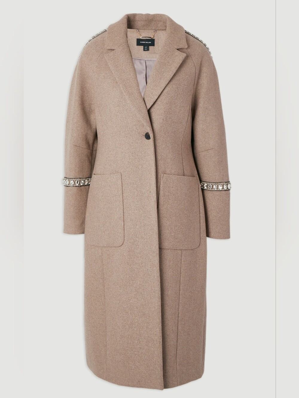 Karen Millen Wool Emblished Oversize Coat Size 8